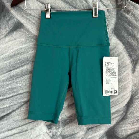 Lululemon Wunder Train High Rise Short 8" Teal Lagoon size 0 Bike shorts‎ NWT - Picture 1 of 7